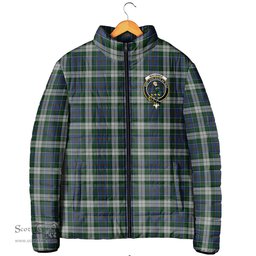 Scottish MacInnes Dress Clan Crest Tartan Padded Jacket with Family Crest - Tartan Plaid Jacket ScotsTee Shop - Tartan Plaid - scotstee.com
