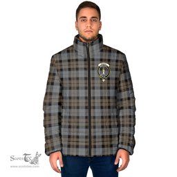 Scottish MacKay Weathered Clan Crest Tartan Padded Jacket with Family Crest - Tartan Plaid Jacket ScotsTee Shop - Tartan Plaid - scotstee.com