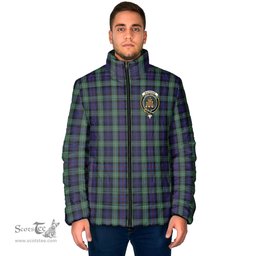 Scottish MacKenzie Hunting Green Clan Crest Tartan Padded Jacket with Family Crest - Tartan Plaid Jacket ScotsTee Shop - Tartan Plaid - scotstee.com