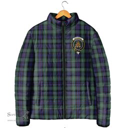 Scottish MacKenzie Hunting Green Clan Crest Tartan Padded Jacket with Family Crest - Tartan Plaid Jacket ScotsTee Shop - Tartan Plaid - scotstee.com