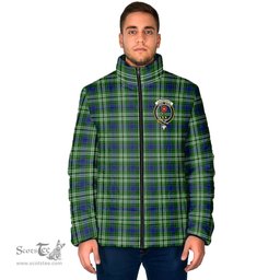 Scottish Learmonth Clan Crest Tartan Padded Jacket with Family Crest - Tartan Plaid Jacket ScotsTee Shop - Tartan Plaid - scotstee.com
