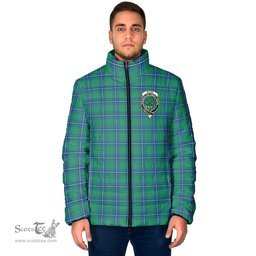 Scottish Irvine Ancient Clan Crest Tartan Padded Jacket with Family Crest - Tartan Plaid Jacket ScotsTee Shop - Tartan Plaid - scotstee.com