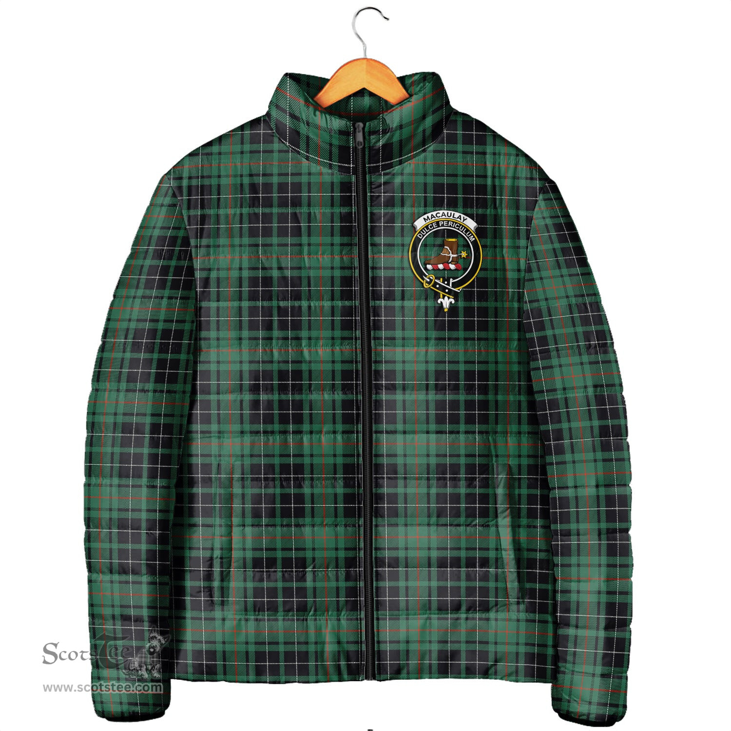 Scottish MacAulay Hunting Ancient Clan Crest Tartan Padded Jacket with Family Crest - Tartan Plaid Jacket ScotsTee Shop - Tartan Plaid - scotstee.com