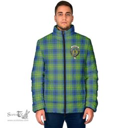 Scottish Johnstone-Johnston Ancient Clan Crest Tartan Padded Jacket with Family Crest - Tartan Plaid Jacket ScotsTee Shop - Tartan Plaid - scotstee.com