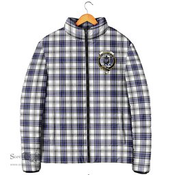Scottish Hannay Modern Clan Crest Tartan Padded Jacket with Family Crest - Tartan Plaid Jacket ScotsTee Shop - Tartan Plaid - scotstee.com