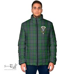 Scottish Hope Vere Clan Crest Tartan Padded Jacket with Family Crest - Tartan Plaid Jacket ScotsTee Shop - Tartan Plaid - scotstee.com