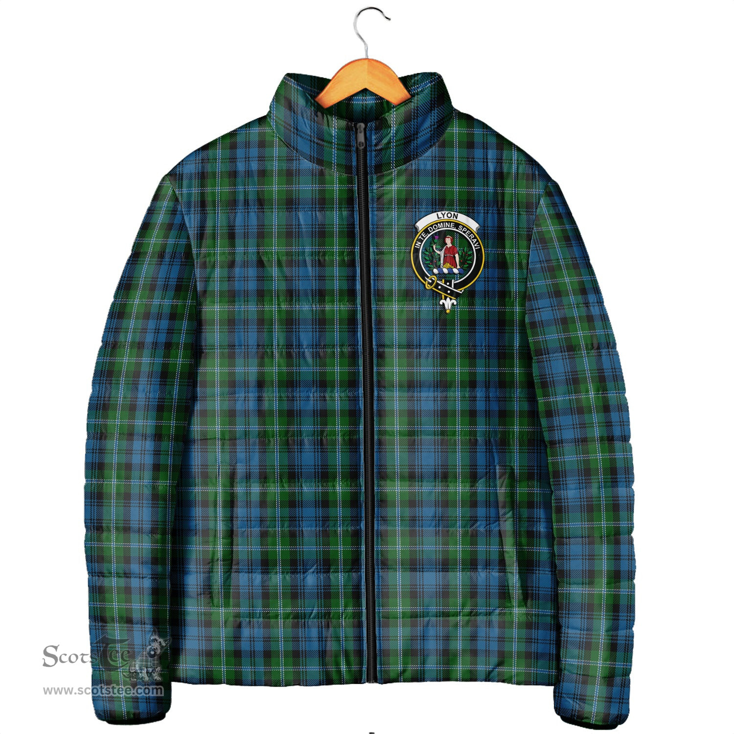 Scottish Lyon Clan Crest Tartan Padded Jacket with Family Crest - Tartan Plaid Jacket ScotsTee Shop - Tartan Plaid - scotstee.com