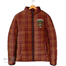 Scottish Hamilton Red Clan Crest Tartan Padded Jacket with Family Crest - Tartan Plaid Jacket ScotsTee Shop - Tartan Plaid - scotstee.com