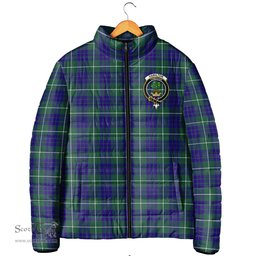 Scottish Hamilton Hunting Modern Clan Crest Tartan Padded Jacket with Family Crest - Tartan Plaid Jacket ScotsTee Shop - Tartan Plaid - scotstee.com