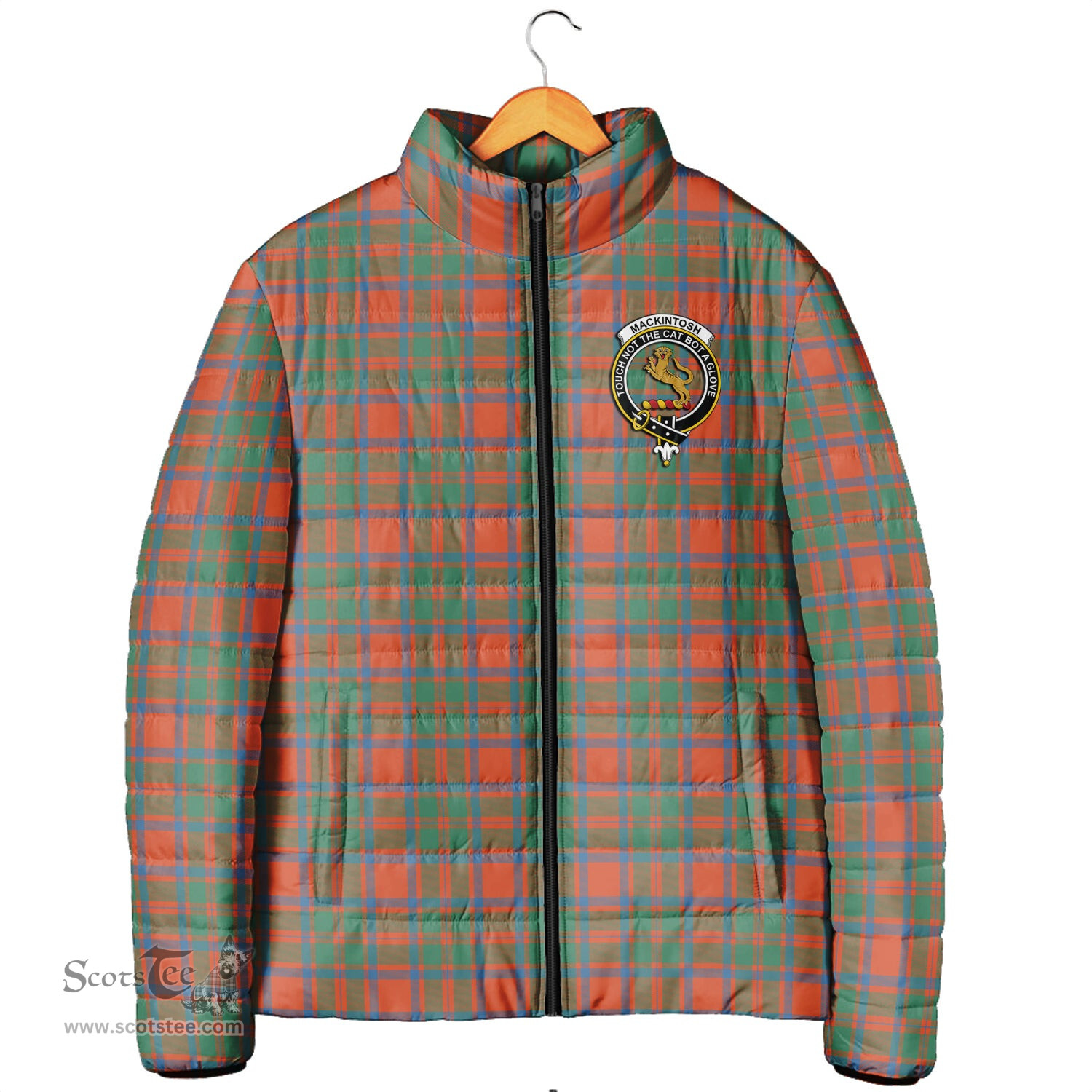Scottish MacKintosh Ancient Clan Crest Tartan Padded Jacket with Family Crest - Tartan Plaid Jacket ScotsTee Shop - Tartan Plaid - scotstee.com