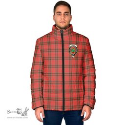 Scottish Grant Weathered Clan Crest Tartan Padded Jacket with Family Crest - Tartan Plaid Jacket ScotsTee Shop - Tartan Plaid - scotstee.com