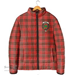 Scottish Grant Weathered Clan Crest Tartan Padded Jacket with Family Crest - Tartan Plaid Jacket ScotsTee Shop - Tartan Plaid - scotstee.com