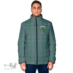 Scottish Irvine of Drum Clan Crest Tartan Padded Jacket with Family Crest - Tartan Plaid Jacket ScotsTee Shop - Tartan Plaid - scotstee.com