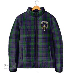 Scottish Lumsden Green Clan Crest Tartan Padded Jacket with Family Crest - Tartan Plaid Jacket ScotsTee Shop - Tartan Plaid - scotstee.com