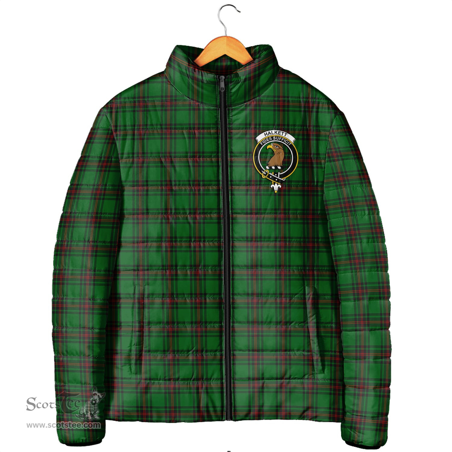 Scottish Halkett Clan Crest Tartan Padded Jacket with Family Crest - Tartan Plaid Jacket ScotsTee Shop - Tartan Plaid - scotstee.com