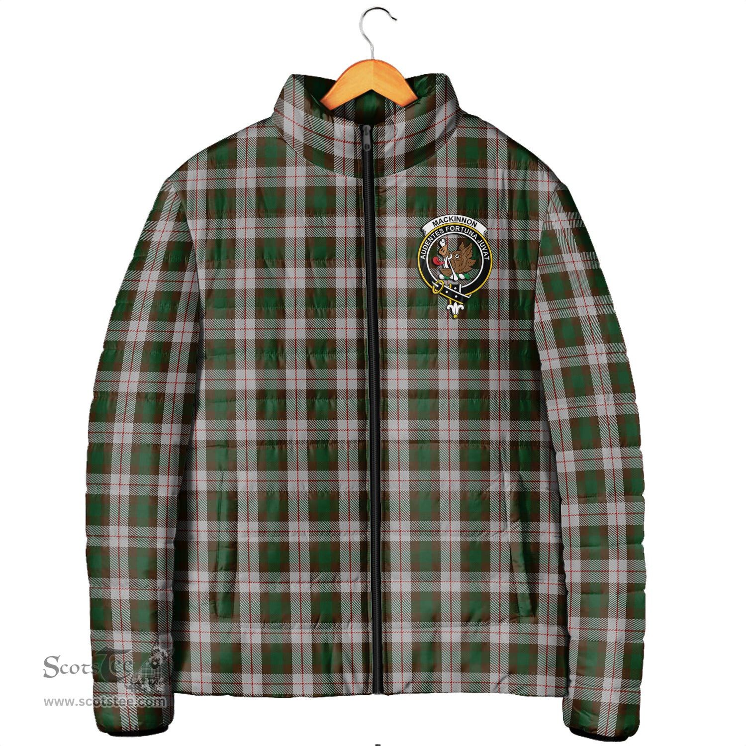 Scottish MacKinnon Dress Clan Crest Tartan Padded Jacket with Family Crest - Tartan Plaid Jacket ScotsTee Shop - Tartan Plaid - scotstee.com