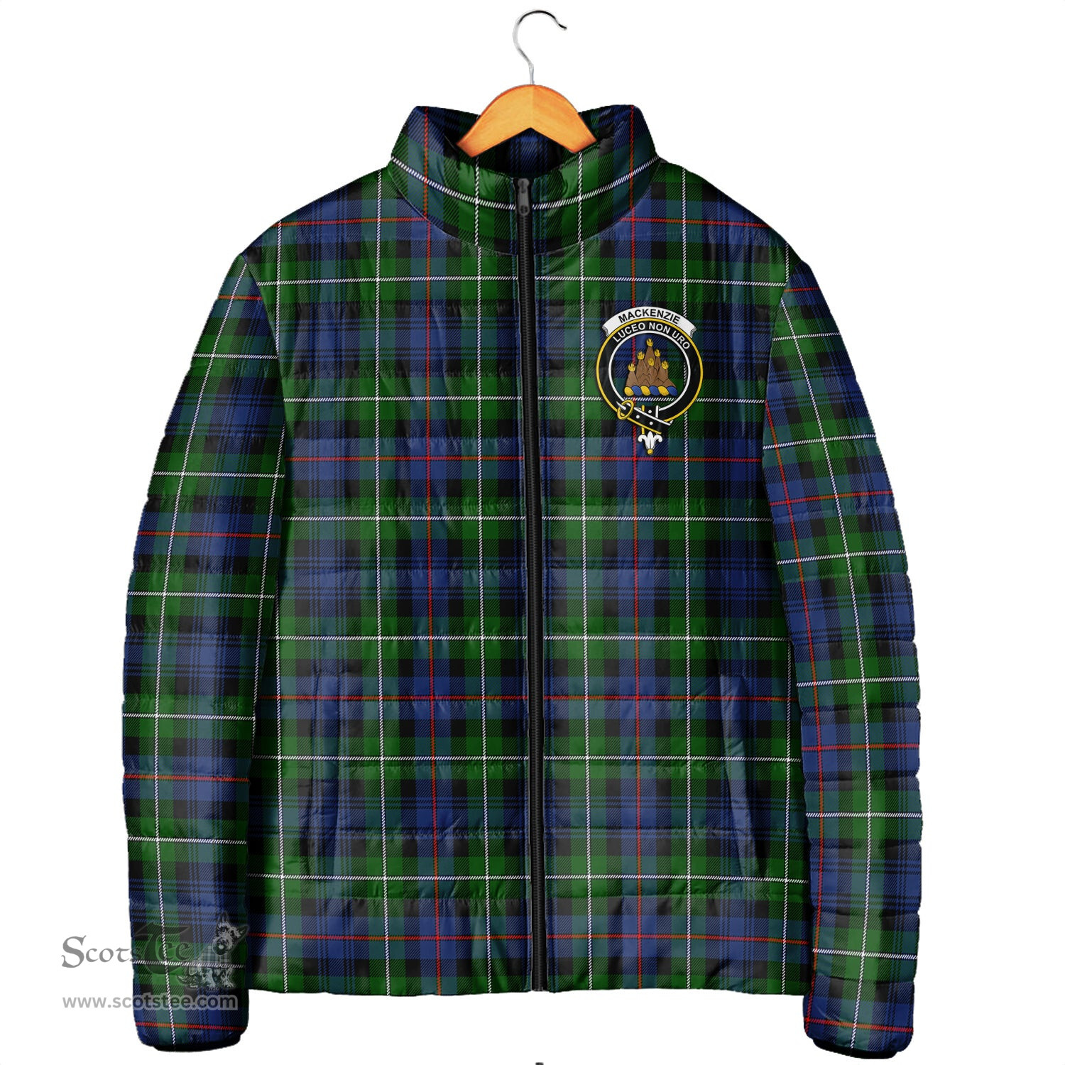 Scottish MacKenzie Modern Clan Crest Tartan Padded Jacket with Family Crest - Tartan Plaid Jacket ScotsTee Shop - Tartan Plaid - scotstee.com