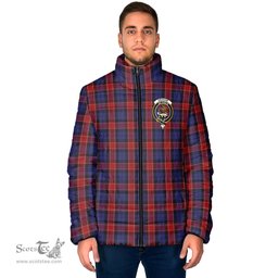 Scottish Graham of Menteith Red Clan Crest Tartan Padded Jacket with Family Crest - Tartan Plaid Jacket ScotsTee Shop - Tartan Plaid - scotstee.com