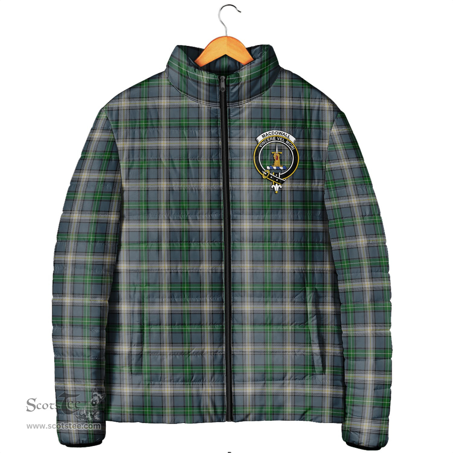 Scottish MacDowall Clan Crest Tartan Padded Jacket with Family Crest - Tartan Plaid Jacket ScotsTee Shop - Tartan Plaid - scotstee.com