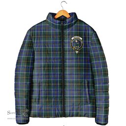 Scottish MacInnes Modern Clan Crest Tartan Padded Jacket with Family Crest - Tartan Plaid Jacket ScotsTee Shop - Tartan Plaid - scotstee.com