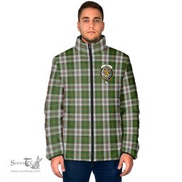 Scottish Hay White Dress Clan Crest Tartan Padded Jacket with Family Crest - Tartan Plaid Jacket ScotsTee Shop - Tartan Plaid - scotstee.com