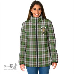 Scottish Hay White Dress Clan Crest Tartan Padded Jacket with Family Crest - Tartan Plaid Jacket ScotsTee Shop - Tartan Plaid - scotstee.com