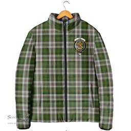 Scottish Hay White Dress Clan Crest Tartan Padded Jacket with Family Crest - Tartan Plaid Jacket ScotsTee Shop - Tartan Plaid - scotstee.com