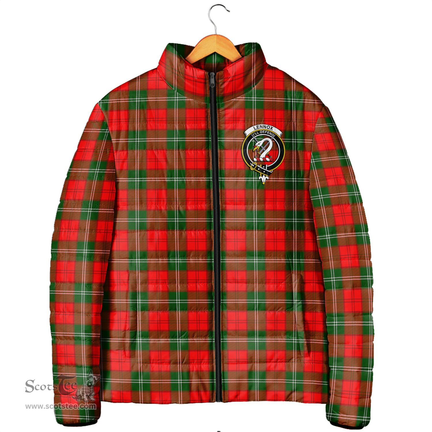 Scottish Lennox Modern Clan Crest Tartan Padded Jacket with Family Crest - Tartan Plaid Jacket ScotsTee Shop - Tartan Plaid - scotstee.com