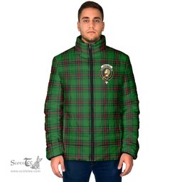 Scottish Kirkaldy Clan Crest Tartan Padded Jacket with Family Crest - Tartan Plaid Jacket ScotsTee Shop - Tartan Plaid - scotstee.com