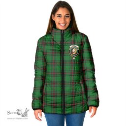 Scottish Kirkaldy Clan Crest Tartan Padded Jacket with Family Crest - Tartan Plaid Jacket ScotsTee Shop - Tartan Plaid - scotstee.com