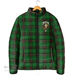 Scottish Kirkaldy Clan Crest Tartan Padded Jacket with Family Crest - Tartan Plaid Jacket ScotsTee Shop - Tartan Plaid - scotstee.com
