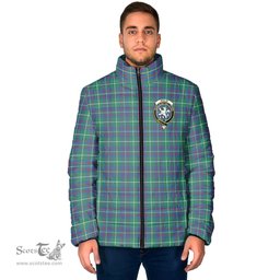Scottish Inglis Ancient Clan Crest Tartan Padded Jacket with Family Crest - Tartan Plaid Jacket ScotsTee Shop - Tartan Plaid - scotstee.com