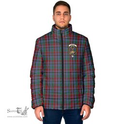 Scottish Gordon Red Clan Crest Tartan Padded Jacket with Family Crest - Tartan Plaid Jacket ScotsTee Shop - Tartan Plaid - scotstee.com