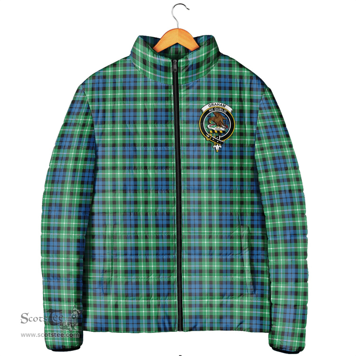 Scottish Graham of Montrose Ancient Clan Crest Tartan Padded Jacket with Family Crest - Tartan Plaid Jacket ScotsTee Shop - Tartan Plaid - scotstee.com