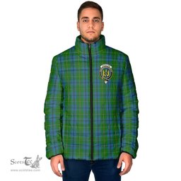 Scottish Johnstone-Johnston Clan Crest Tartan Padded Jacket with Family Crest - Tartan Plaid Jacket ScotsTee Shop - Tartan Plaid - scotstee.com