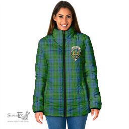 Scottish Johnstone-Johnston Clan Crest Tartan Padded Jacket with Family Crest - Tartan Plaid Jacket ScotsTee Shop - Tartan Plaid - scotstee.com