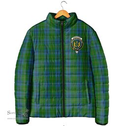 Scottish Johnstone-Johnston Clan Crest Tartan Padded Jacket with Family Crest - Tartan Plaid Jacket ScotsTee Shop - Tartan Plaid - scotstee.com