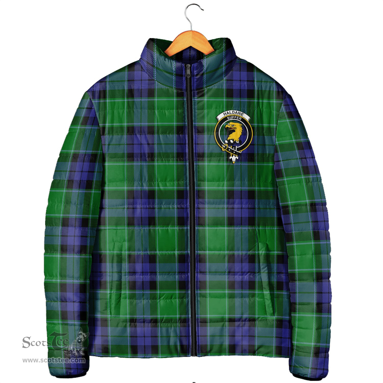 Scottish Haldane Clan Crest Tartan Padded Jacket with Family Crest - Tartan Plaid Jacket ScotsTee Shop - Tartan Plaid - scotstee.com