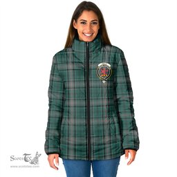 Scottish Kelly of Sleat Hunting Clan Crest Tartan Padded Jacket with Family Crest - Tartan Plaid Jacket ScotsTee Shop - Tartan Plaid - scotstee.com