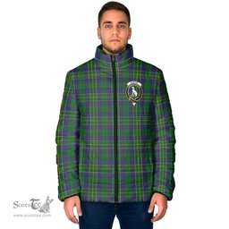 Scottish Hunter of Hunterston Clan Crest Tartan Padded Jacket with Family Crest - Tartan Plaid Jacket ScotsTee Shop - Tartan Plaid - scotstee.com