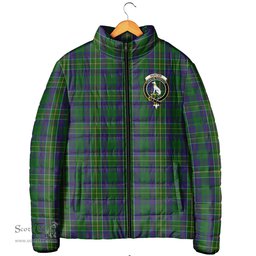 Scottish Hunter of Hunterston Clan Crest Tartan Padded Jacket with Family Crest - Tartan Plaid Jacket ScotsTee Shop - Tartan Plaid - scotstee.com