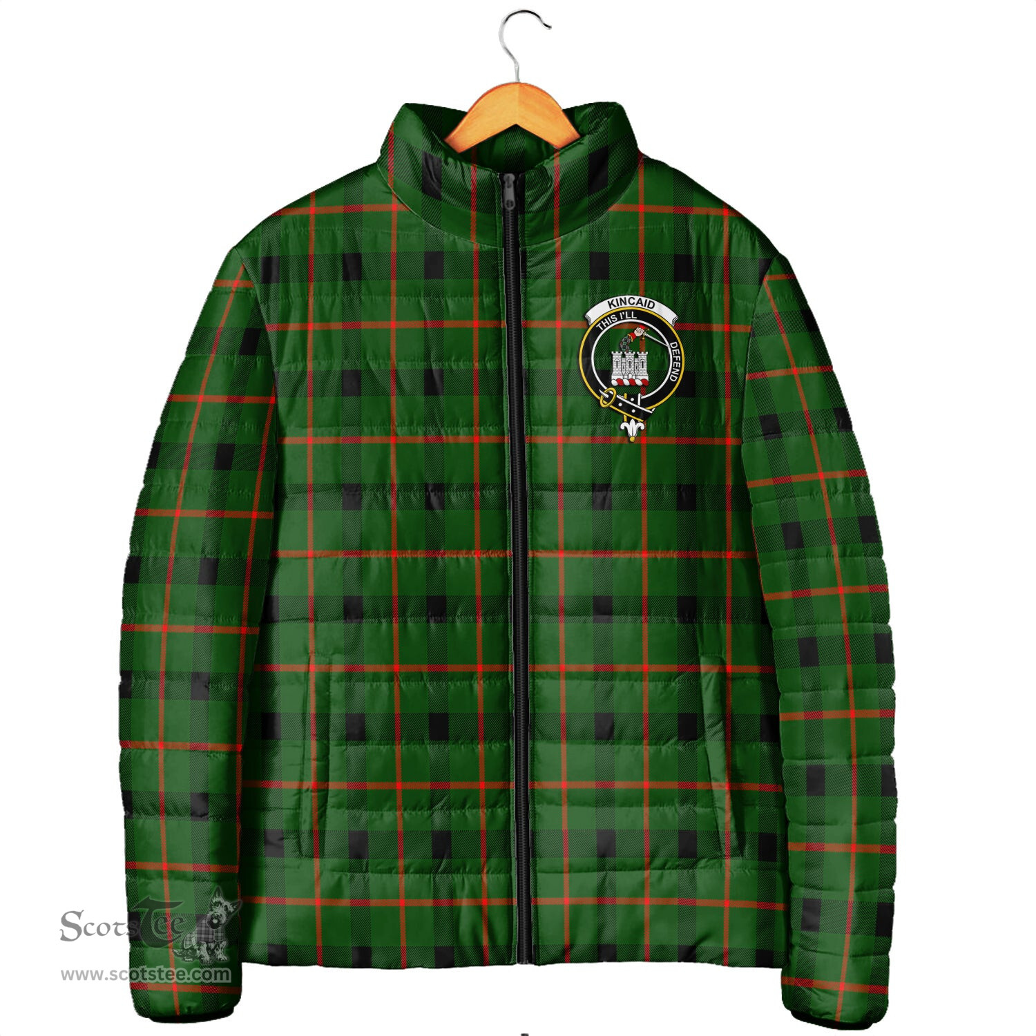 Scottish Kincaid Modern Clan Crest Tartan Padded Jacket with Family Crest - Tartan Plaid Jacket ScotsTee Shop - Tartan Plaid - scotstee.com