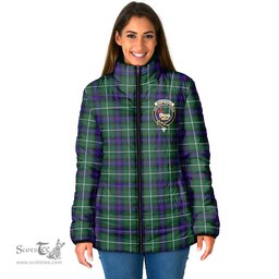 Scottish MacDonald of the Isles Hunting Modern Clan Crest Tartan Padded Jacket with Family Crest - Tartan Plaid Jacket ScotsTee Shop - Tartan Plaid - scotstee.com
