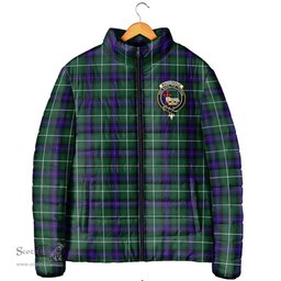 Scottish MacDonald of the Isles Hunting Modern Clan Crest Tartan Padded Jacket with Family Crest - Tartan Plaid Jacket ScotsTee Shop - Tartan Plaid - scotstee.com
