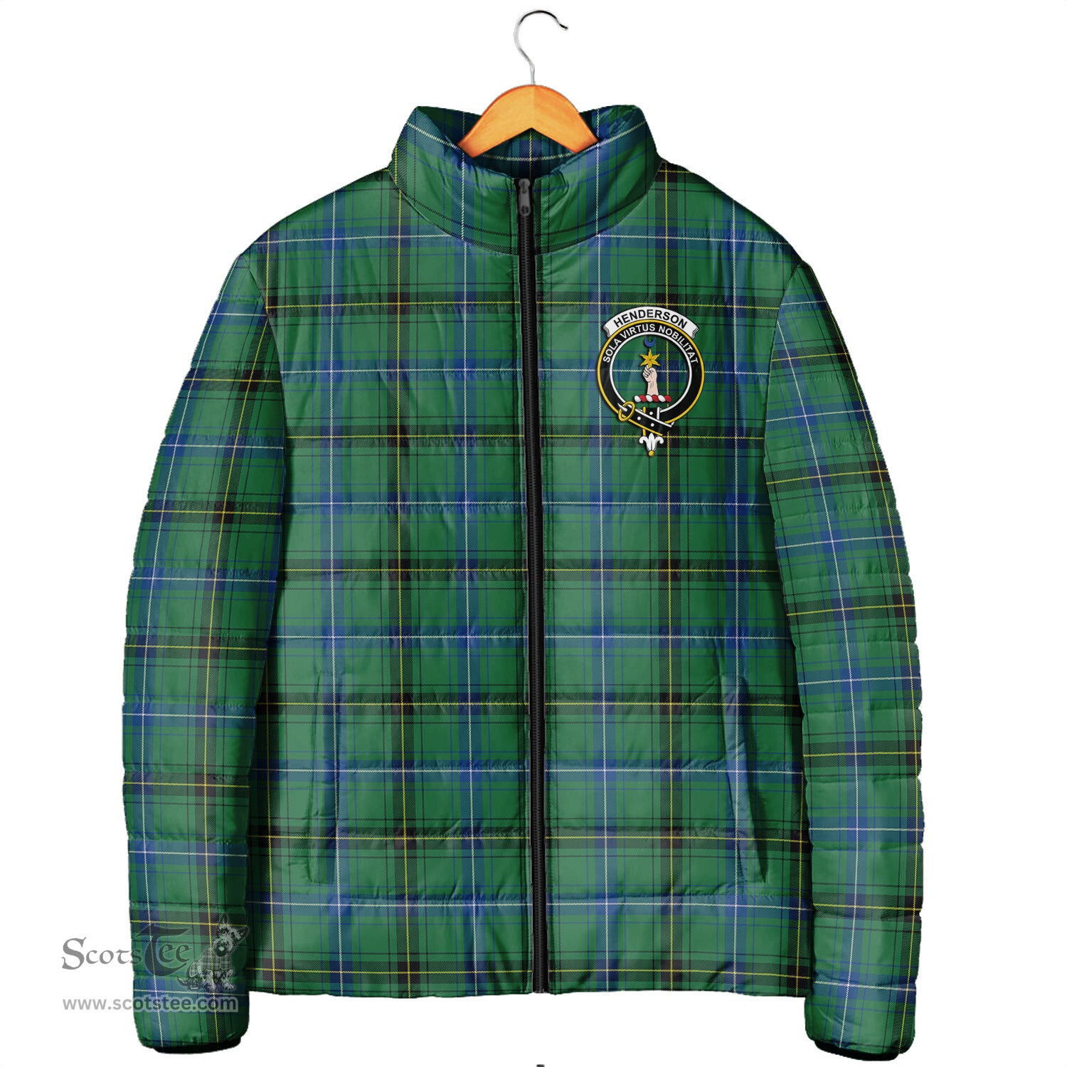 Scottish Henderson Ancient Clan Crest Tartan Padded Jacket with Family Crest - Tartan Plaid Jacket ScotsTee Shop - Tartan Plaid - scotstee.com