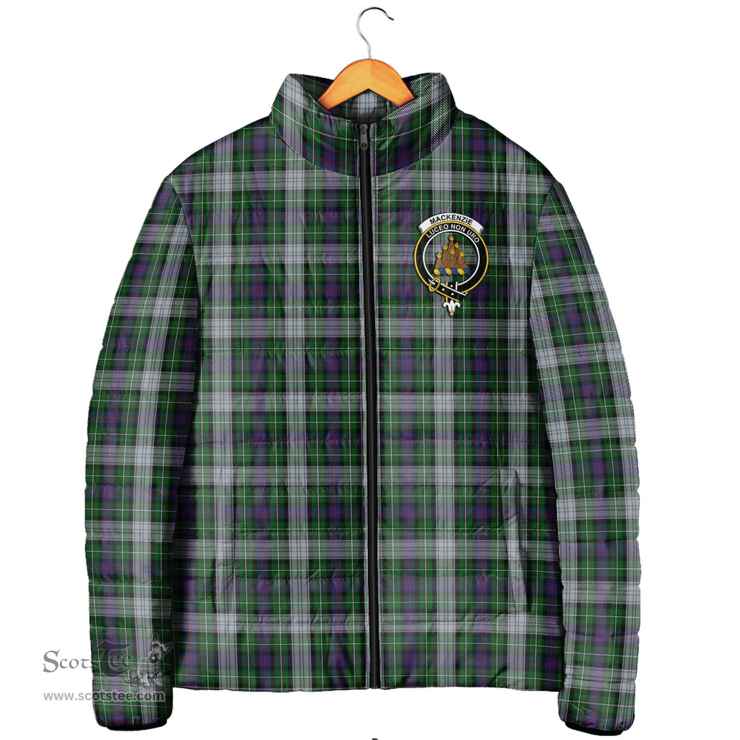 Scottish MacKenzie Dress Clan Crest Tartan Padded Jacket with Family Crest - Tartan Plaid Jacket ScotsTee Shop - Tartan Plaid - scotstee.com