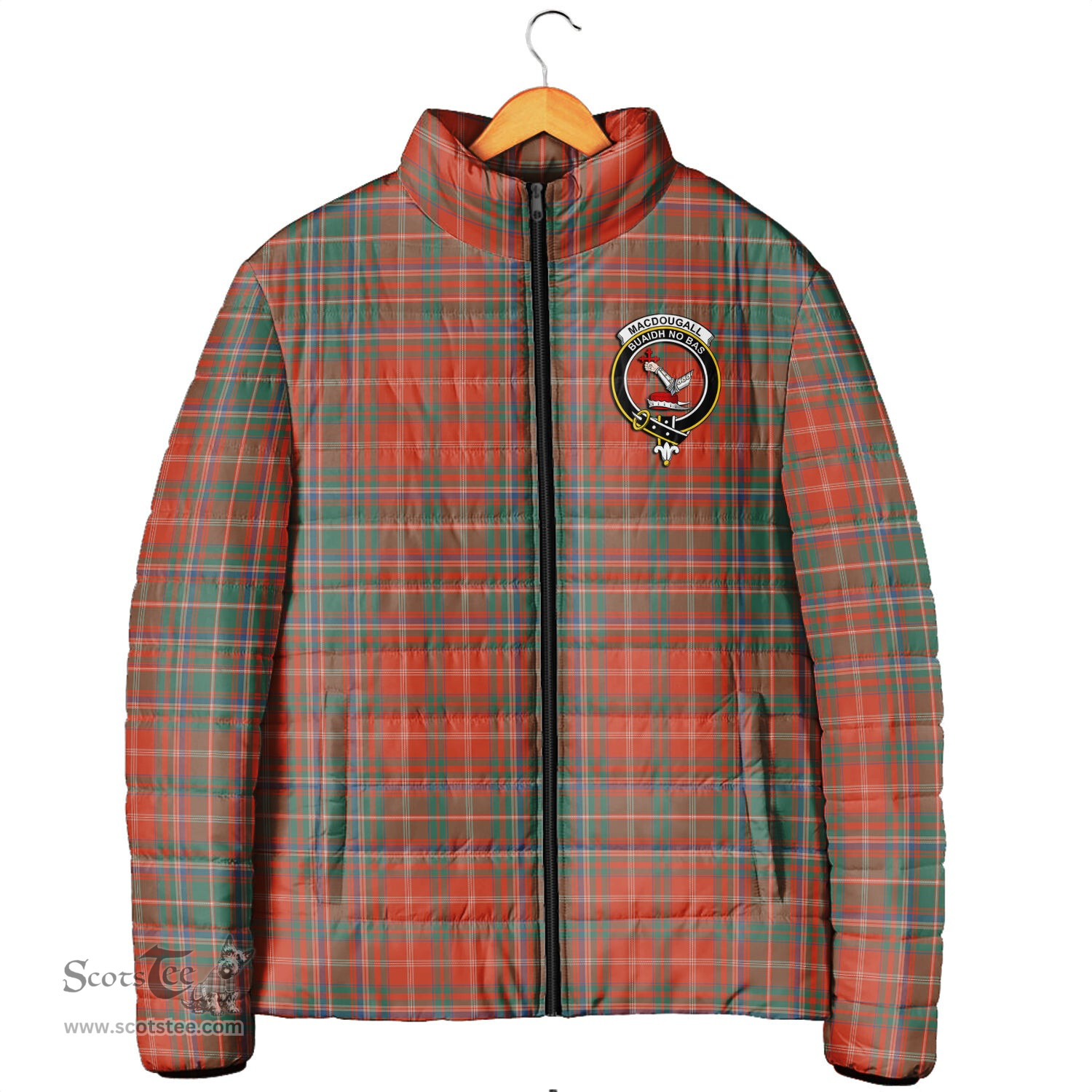 Scottish MacDougall Ancient Clan Crest Tartan Padded Jacket with Family Crest - Tartan Plaid Jacket ScotsTee Shop - Tartan Plaid - scotstee.com