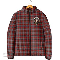 Scottish MacFarlane Red Clan Crest Tartan Padded Jacket with Family Crest - Tartan Plaid Jacket ScotsTee Shop - Tartan Plaid - scotstee.com