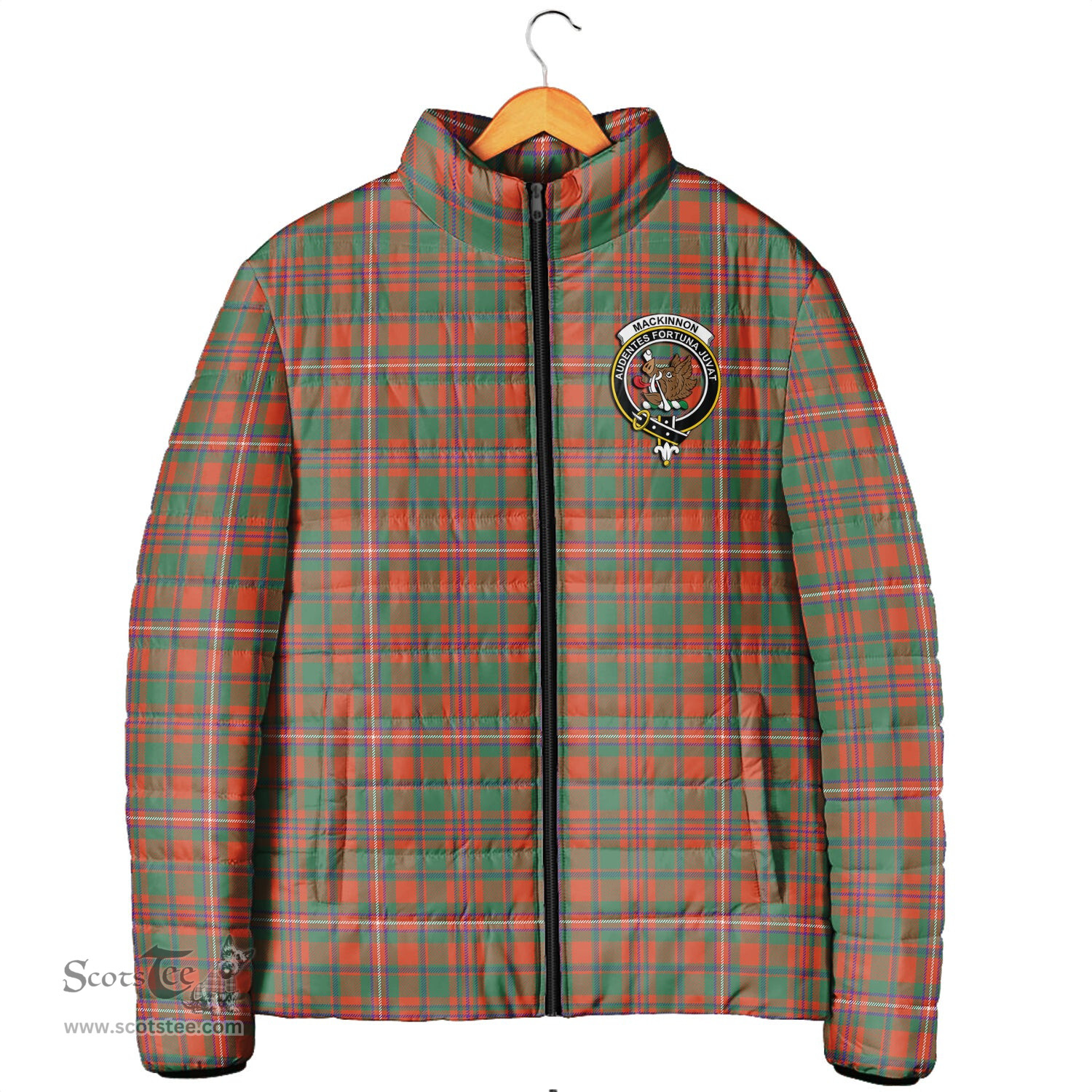 Scottish MacKinnon Ancient Clan Crest Tartan Padded Jacket with Family Crest - Tartan Plaid Jacket ScotsTee Shop - Tartan Plaid - scotstee.com