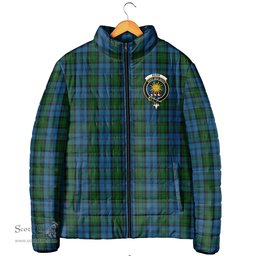 Scottish Kerr Hunting Clan Crest Tartan Padded Jacket with Family Crest - Tartan Plaid Jacket ScotsTee Shop - Tartan Plaid - scotstee.com